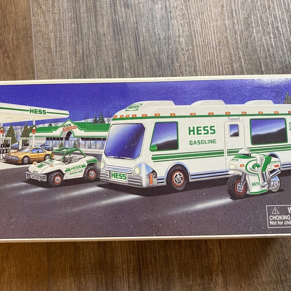 1998 Hess Recreation Van with Dune Buggy and Motorcycle Vintage Toy Set with Box